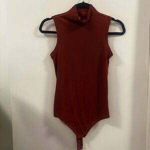 SPANX NWOT bodysuit camel mock neck turtleneck XS